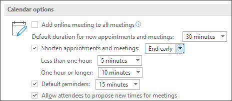 how to set work hours in outlook